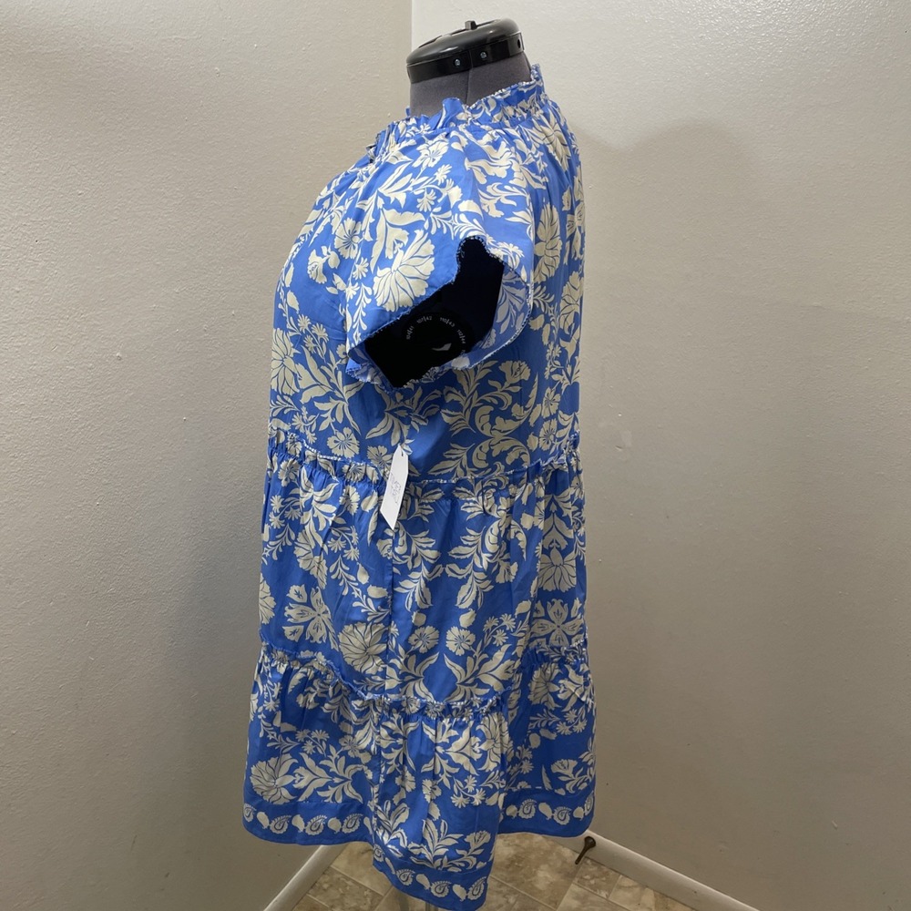 Eurosummer Coastal Blue Floral Dress XL 16-18 Resortwear Vacationwear - Picture 12 of 14